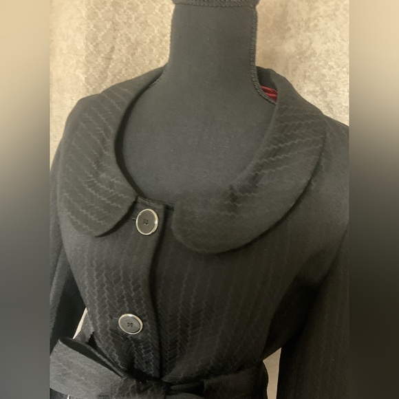 Tulle Anthropologie Small Black Jacket Womens Chic Demure Fitted Blazer Fall Red - Picture 16 of 16